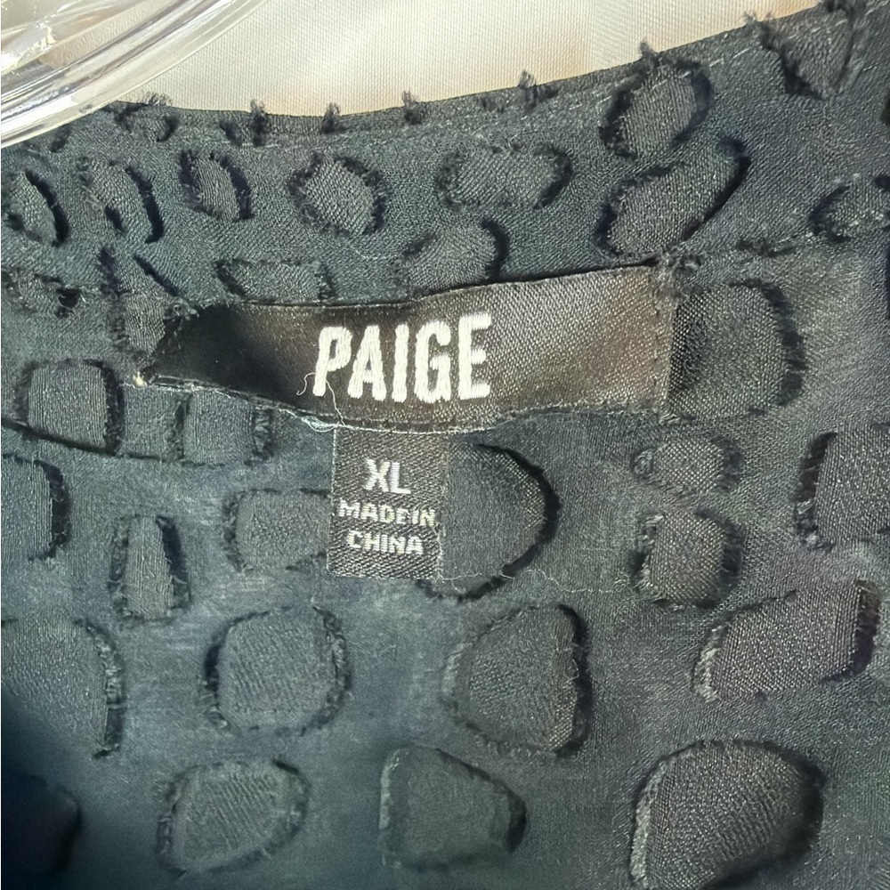 PAIGE Black Lace Button-Up Blouse - Picture 4 of 4
